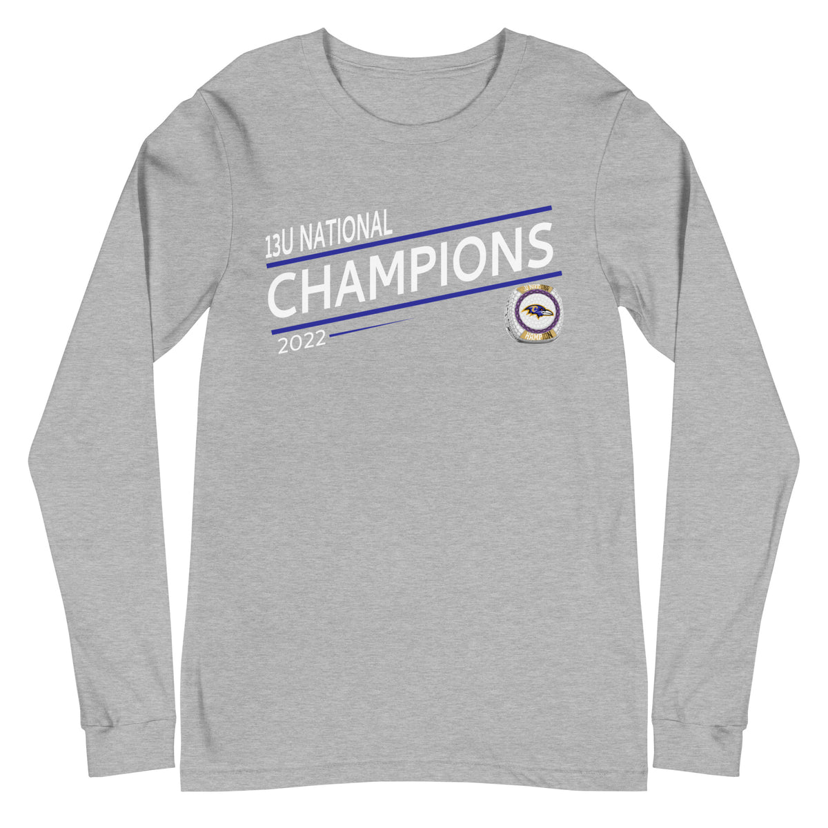 Columbia Ravens Football 2022 State Championship Ring Unisex Long Sleeve Tee