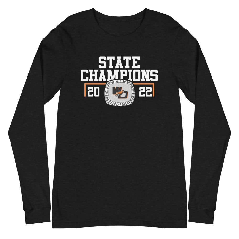 West Delaware High School Wrestling 2022 Championship Ring Unisex Long Sleeve Tee