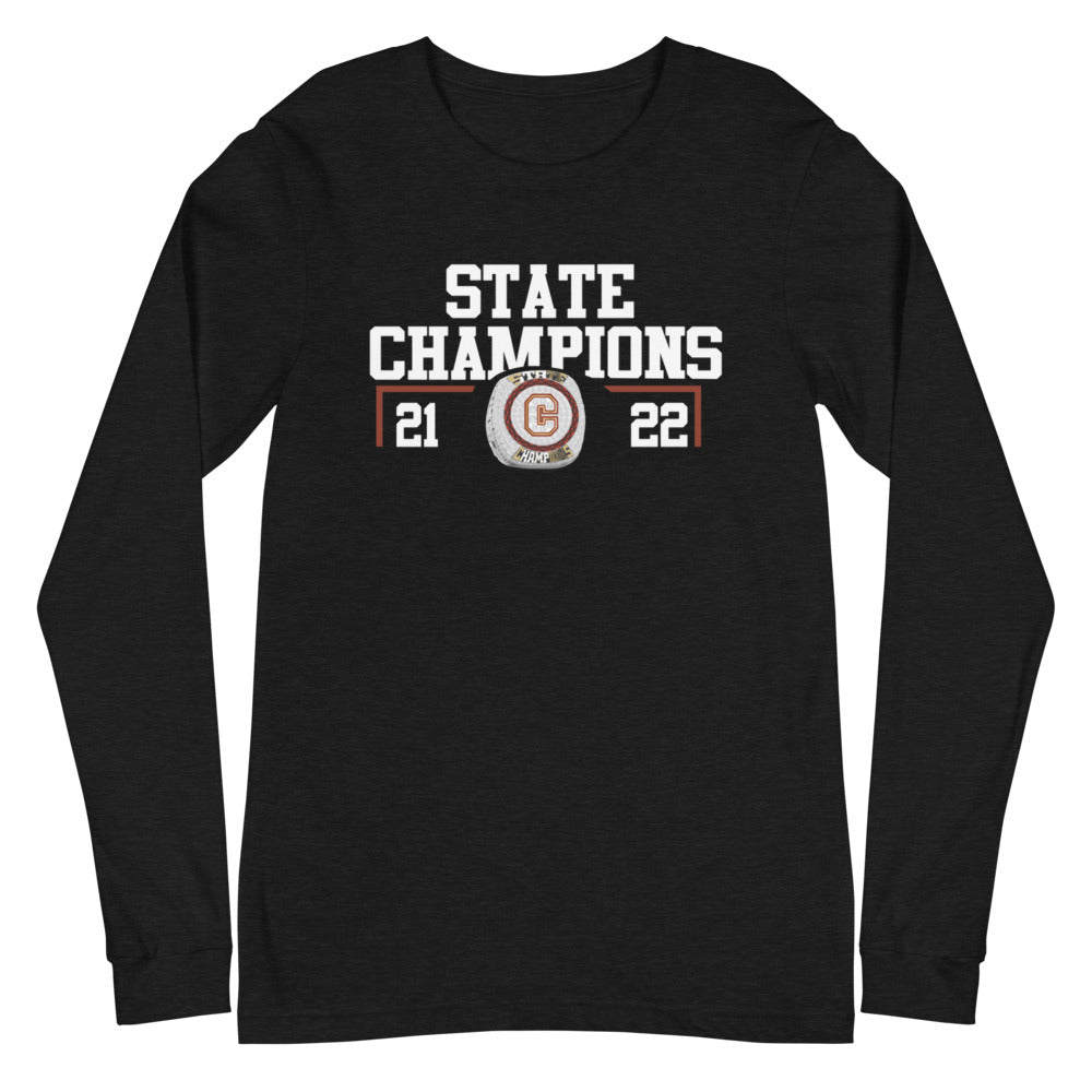 Capital Cougarettes '21 - '22 State Championship Ring Unisex Long Sleeve Tee