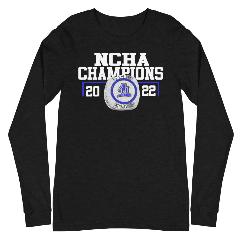 Aurora University 2022 NCHA Championship Ring Unisex Long Sleeve Tee