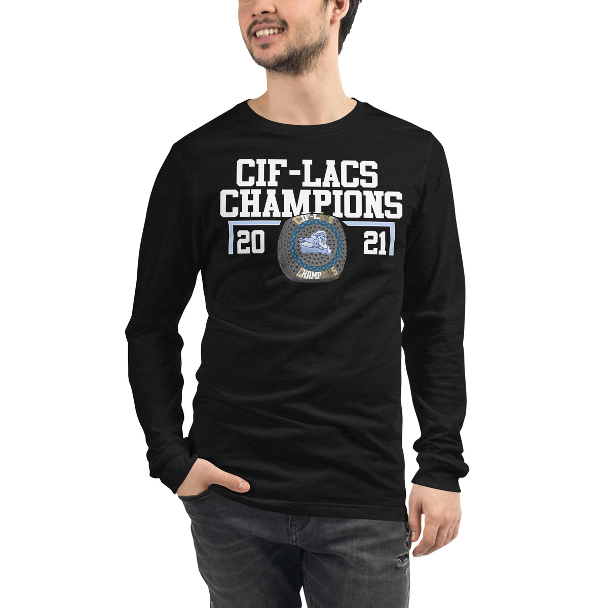 Alliance Marc &amp; Eva Stern Math and Science School 2021 CIF-LACS Championship Ring Unisex Long Sleeve Tee