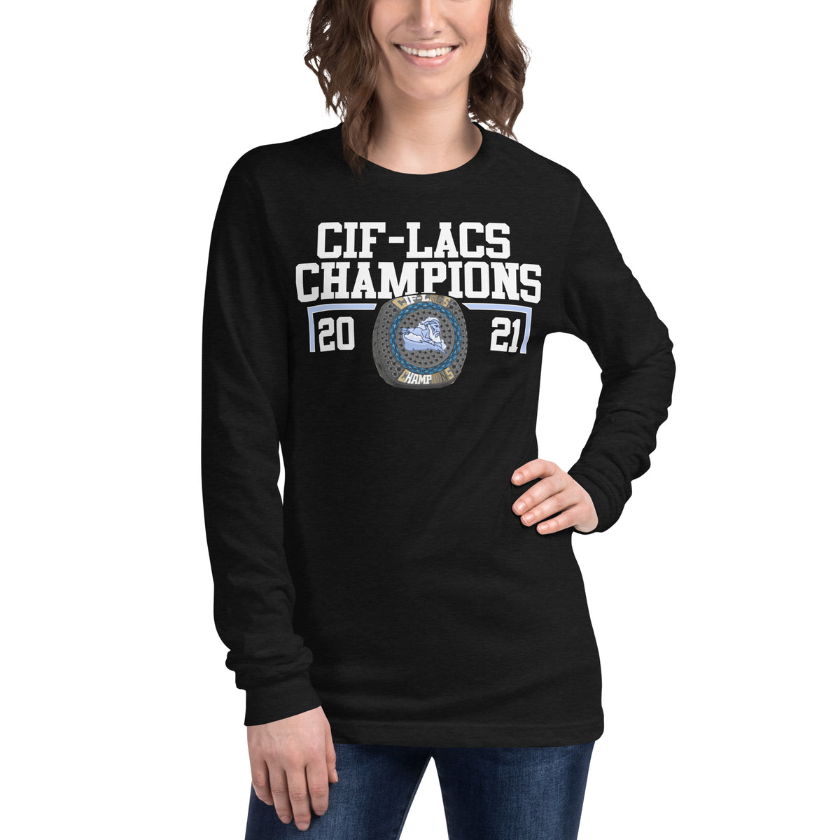 Alliance Marc &amp; Eva Stern Math and Science School 2021 CIF-LACS Championship Ring Unisex Long Sleeve Tee