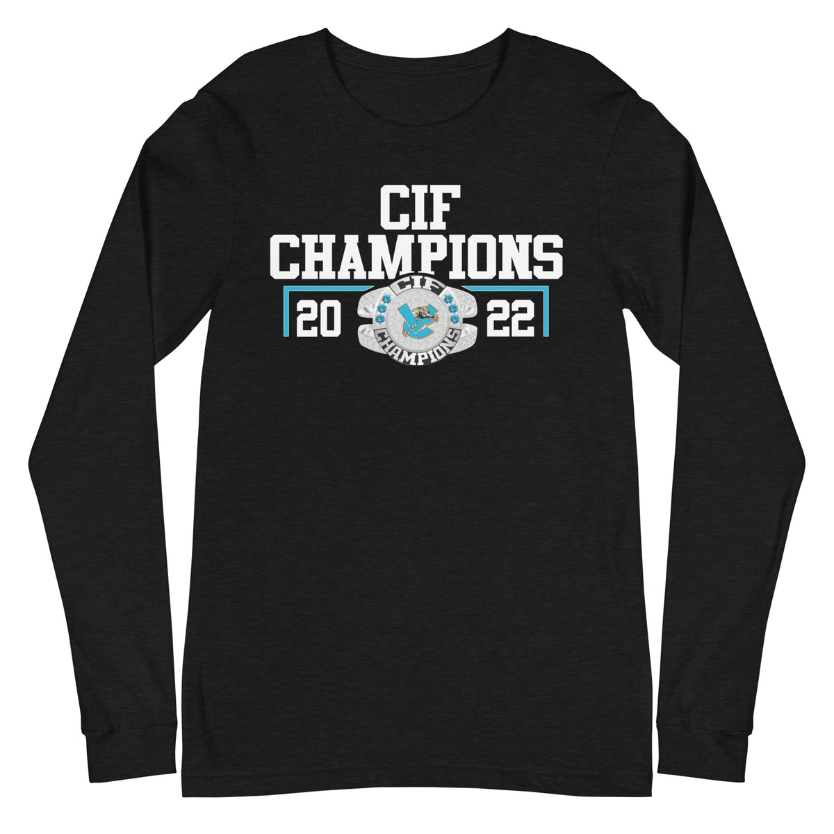 Valley Center High School Track &amp; Field Silver Lasium 2022 CIF Championship Ring Unisex Long Sleeve Tee