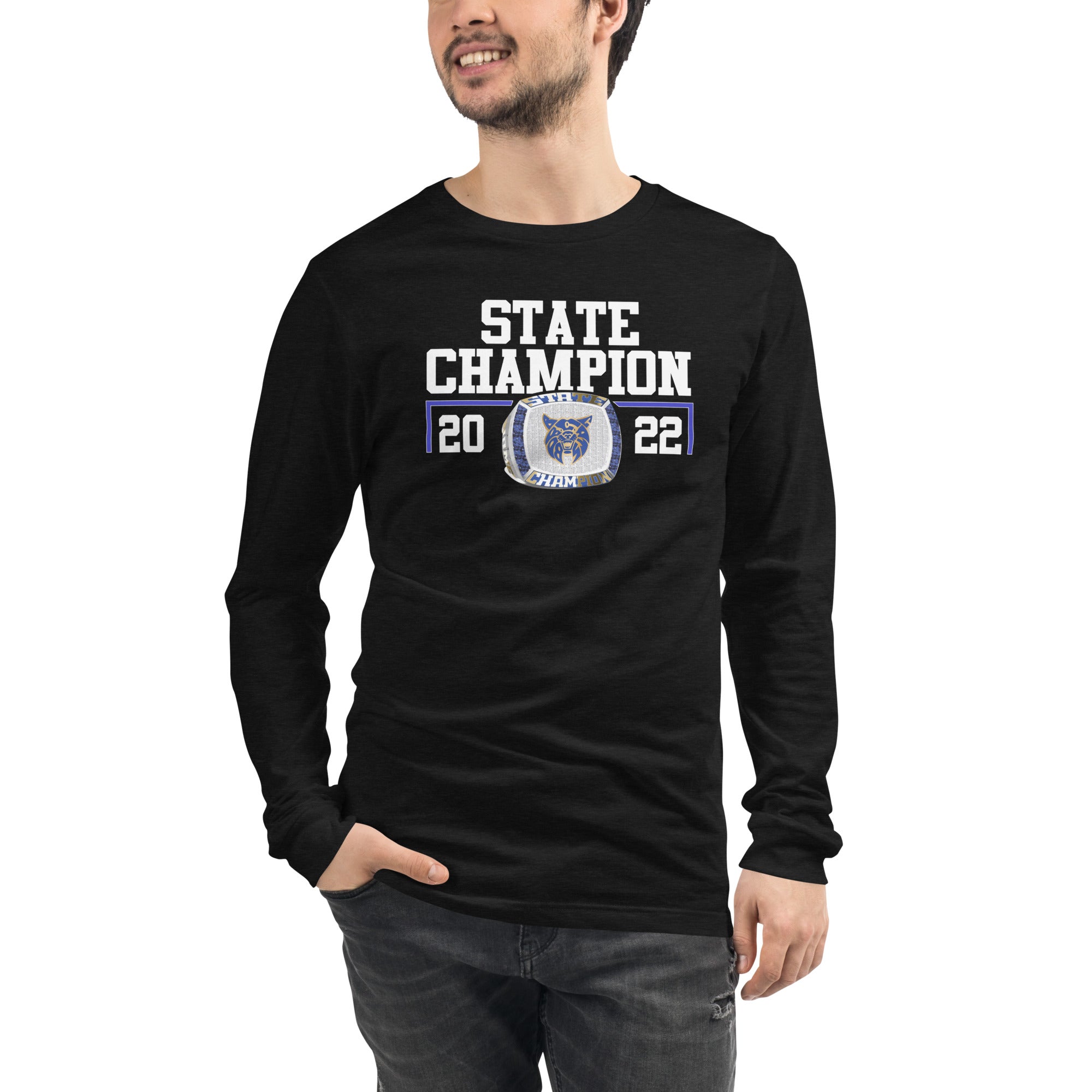 Benton Community High School Wrestling 2022 State Championship Ring Unisex Long Sleeve Tee