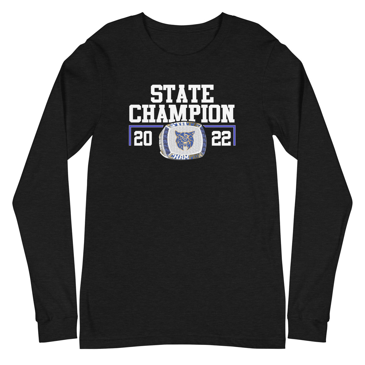 Benton Community High School Wrestling 2022 State Championship Ring Unisex Long Sleeve Tee