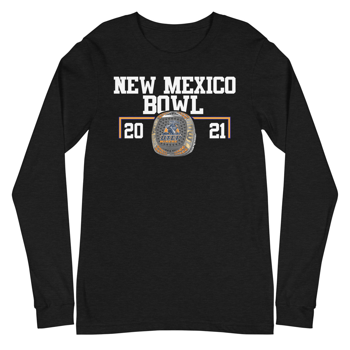 University of Texas at El Paso Football 2021 New Mexico Bowl Championship Ring Unisex Long Sleeve Tee