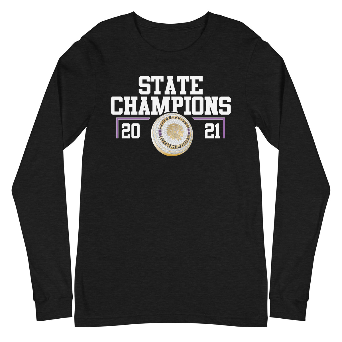 Amite High School Football 2021 State  Championship Style Ring Unisex Long Sleeve Tee