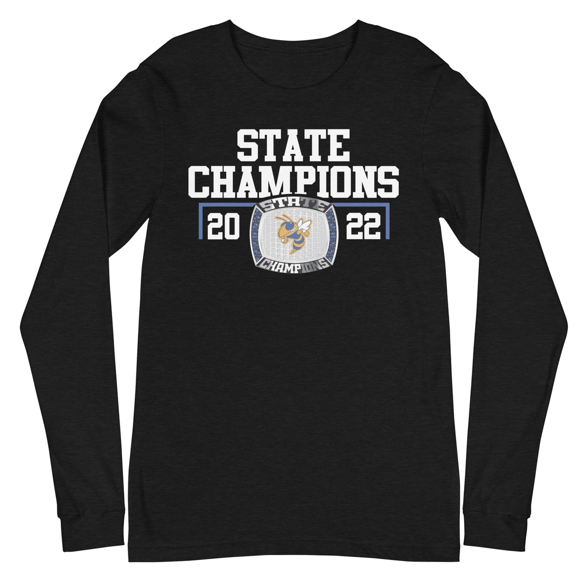 Milton High School Men’s Hockey 2022 State Championship Ring Unisex Long Sleeve Tee