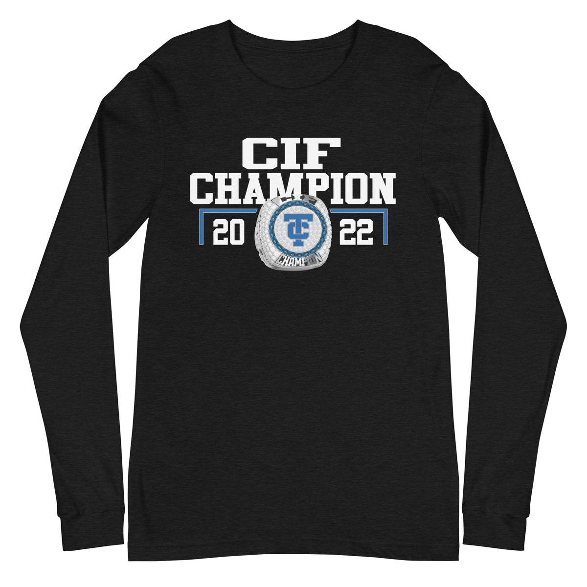 Temescal Canyon High School Wrestling 2022 CIF Championship Ring Unisex Long Sleeve Tee