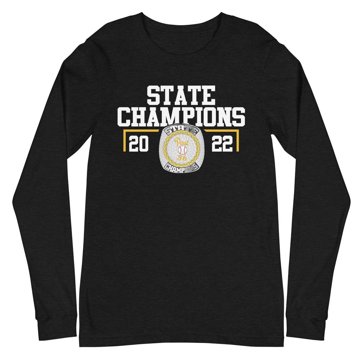 Post 36 Baseball Rally Dawgs 2022 State Championship Ring Unisex Long Sleeve Tee