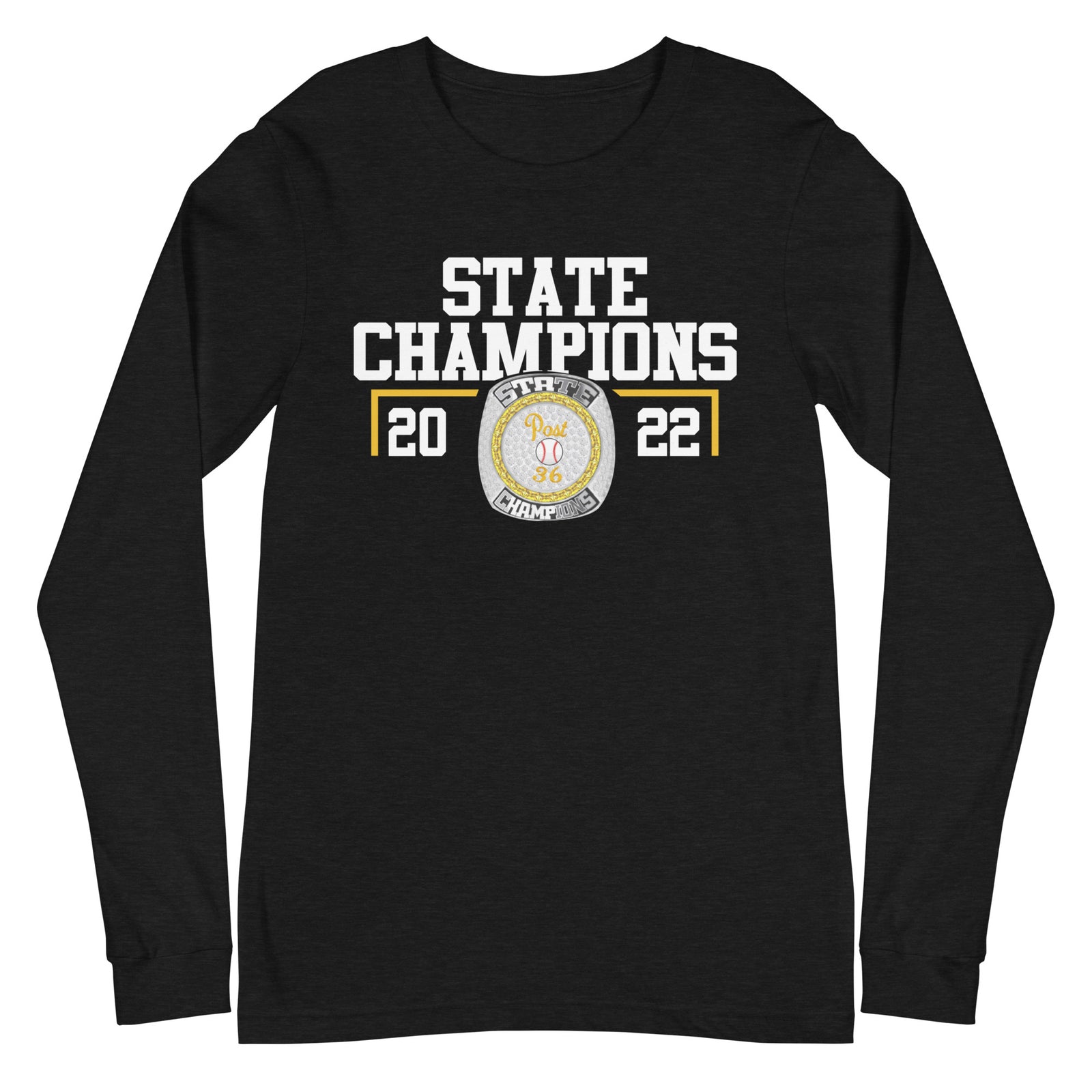 Post 36 Baseball Rally Dawgs 2022 State Championship Ring Unisex Long Sleeve Tee