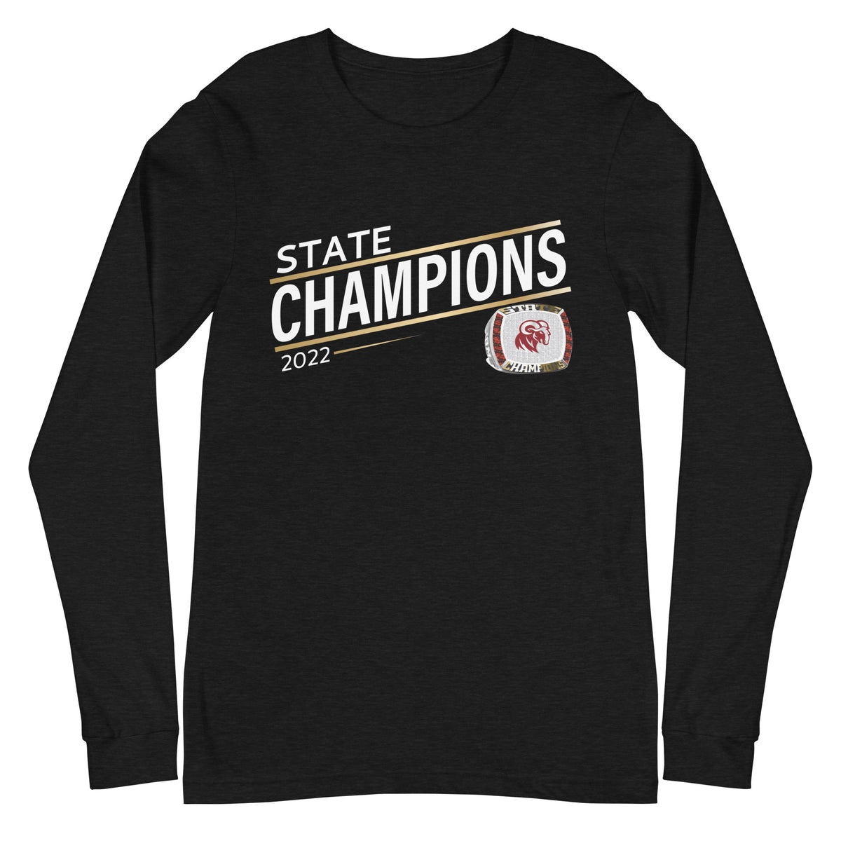 Merino High School 2022 State Championship Ring Goldline Unisex Long Sleeve Tee