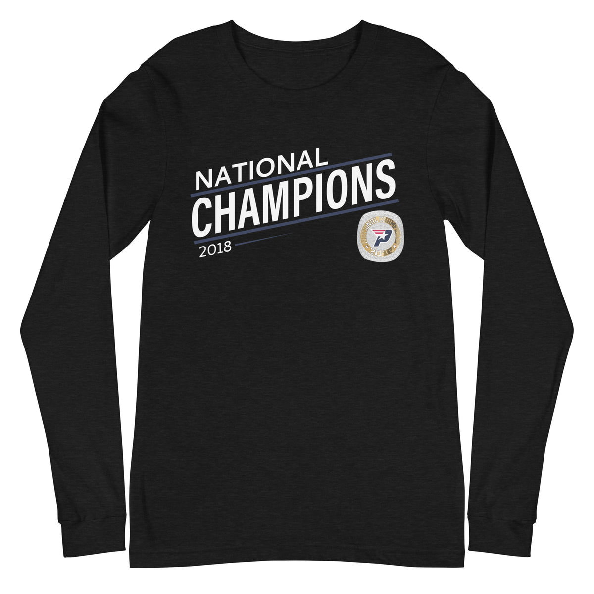 South Bay Patriots Blue Line 2018 National Championship Ring Unisex Long Sleeve Tee