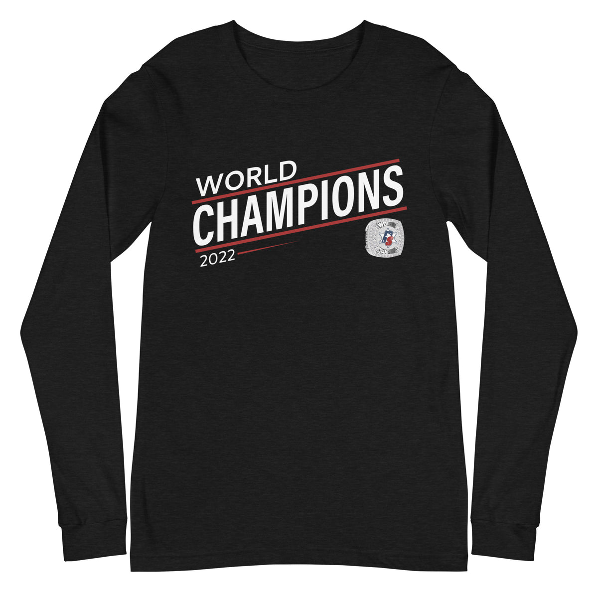 Police Softball Red Line 2022 World Championship Ring Unisex Long Sleeve Tee