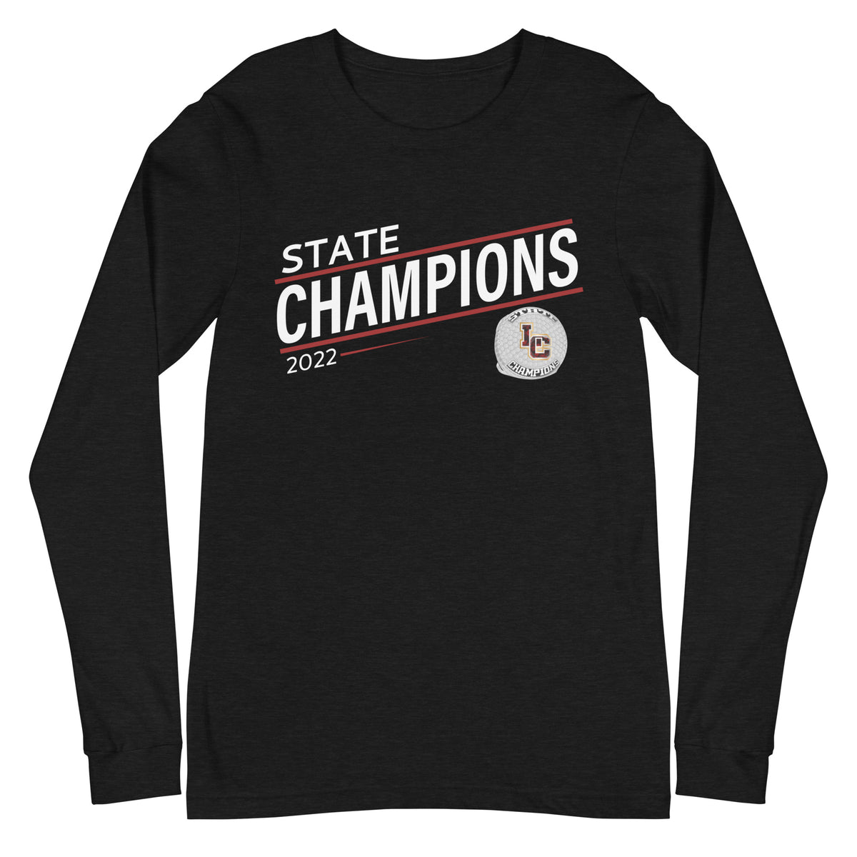 Lincoln Christian Coed Cross Country 2022 State Championship Ring Unisex Long Sleeve Tee