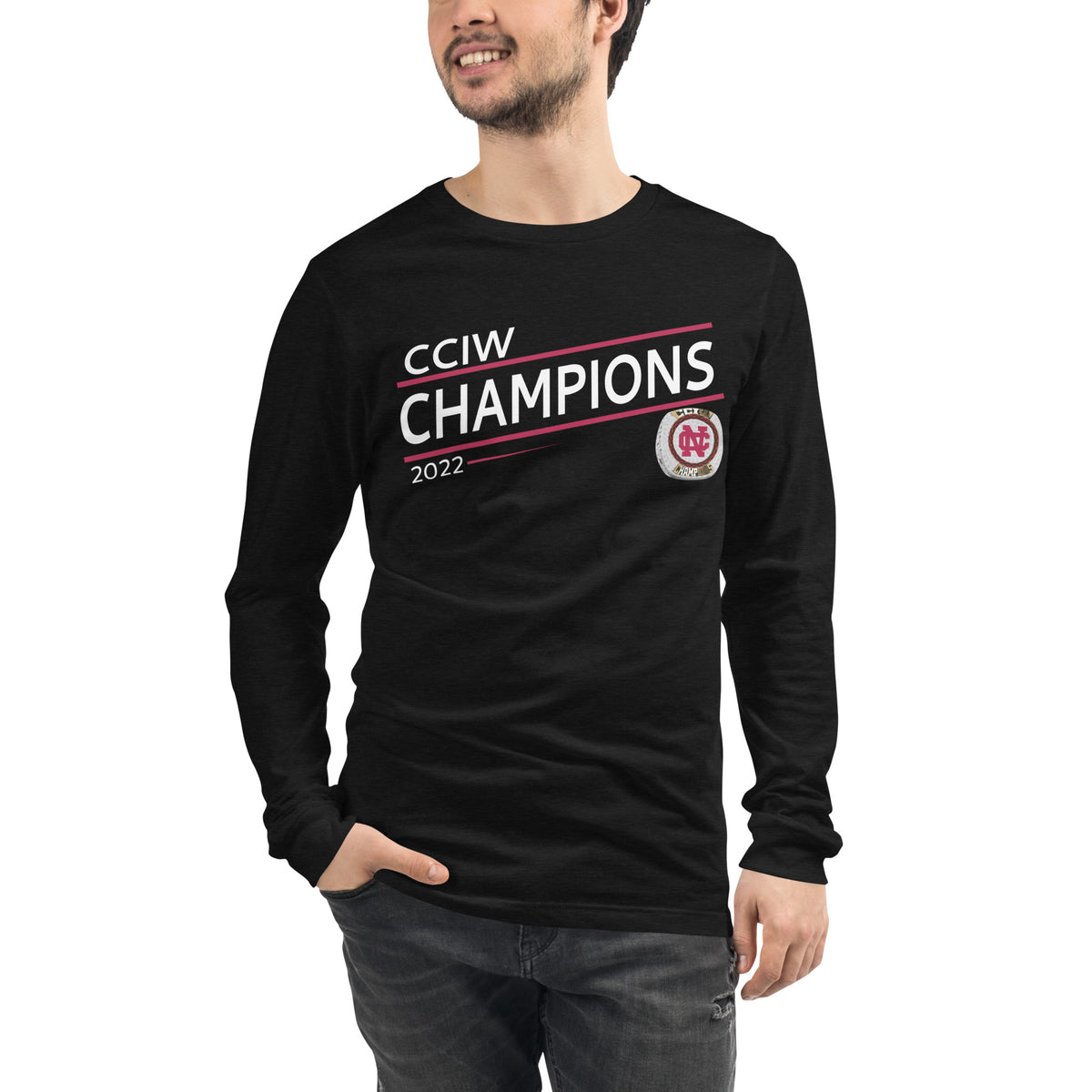 North Central College 2022 CCIW Championship Ring Unisex Long Sleeve Tee