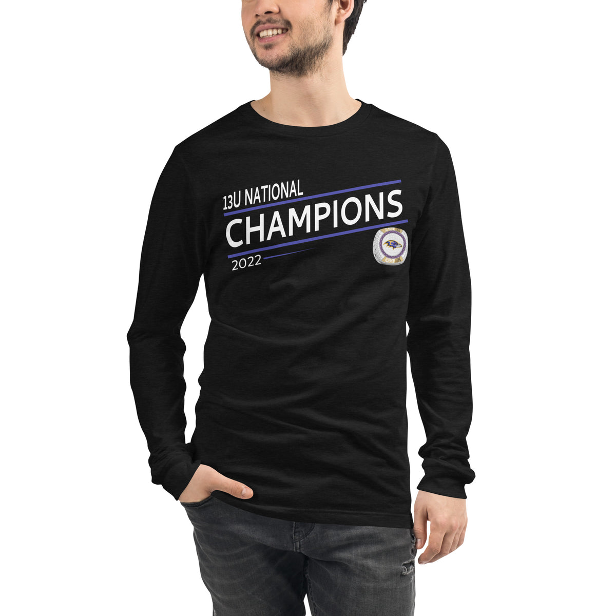 Columbia Ravens Football 2022 State Championship Ring Unisex Long Sleeve Tee