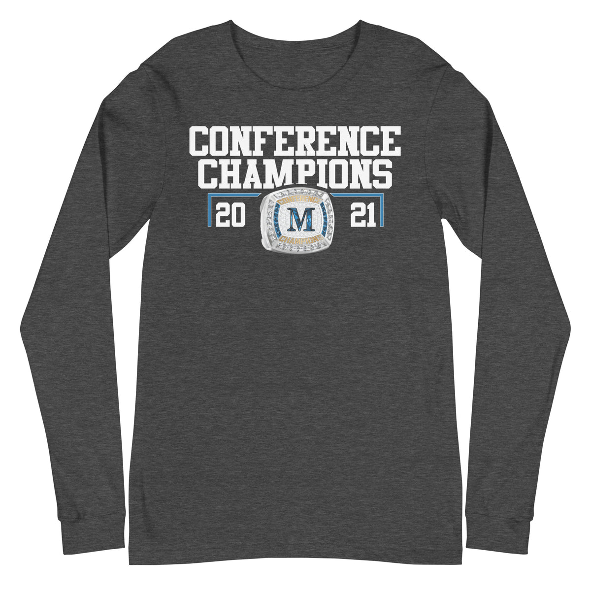 Marian University 2021 Hockey Conference Championship Ring Unisex Long Sleeve Tee
