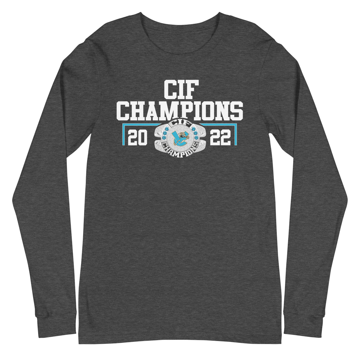 Valley Center High School Track &amp; Field Silver Lasium 2022 CIF Championship Ring Unisex Long Sleeve Tee