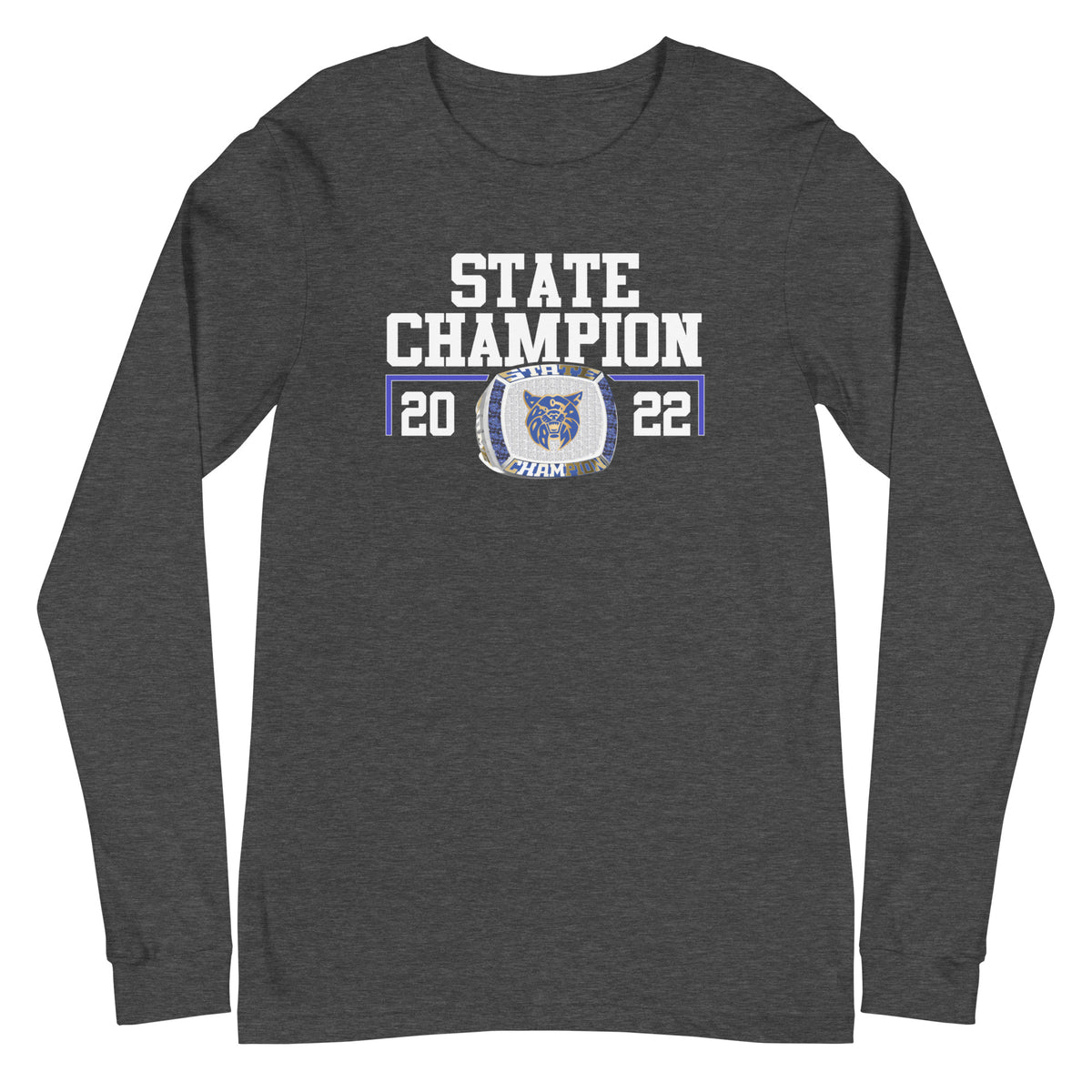 Benton Community High School Wrestling 2022 State Championship Ring Unisex Long Sleeve Tee