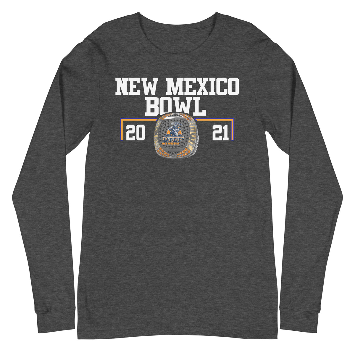 University of Texas at El Paso Football 2021 New Mexico Bowl Championship Ring Unisex Long Sleeve Tee