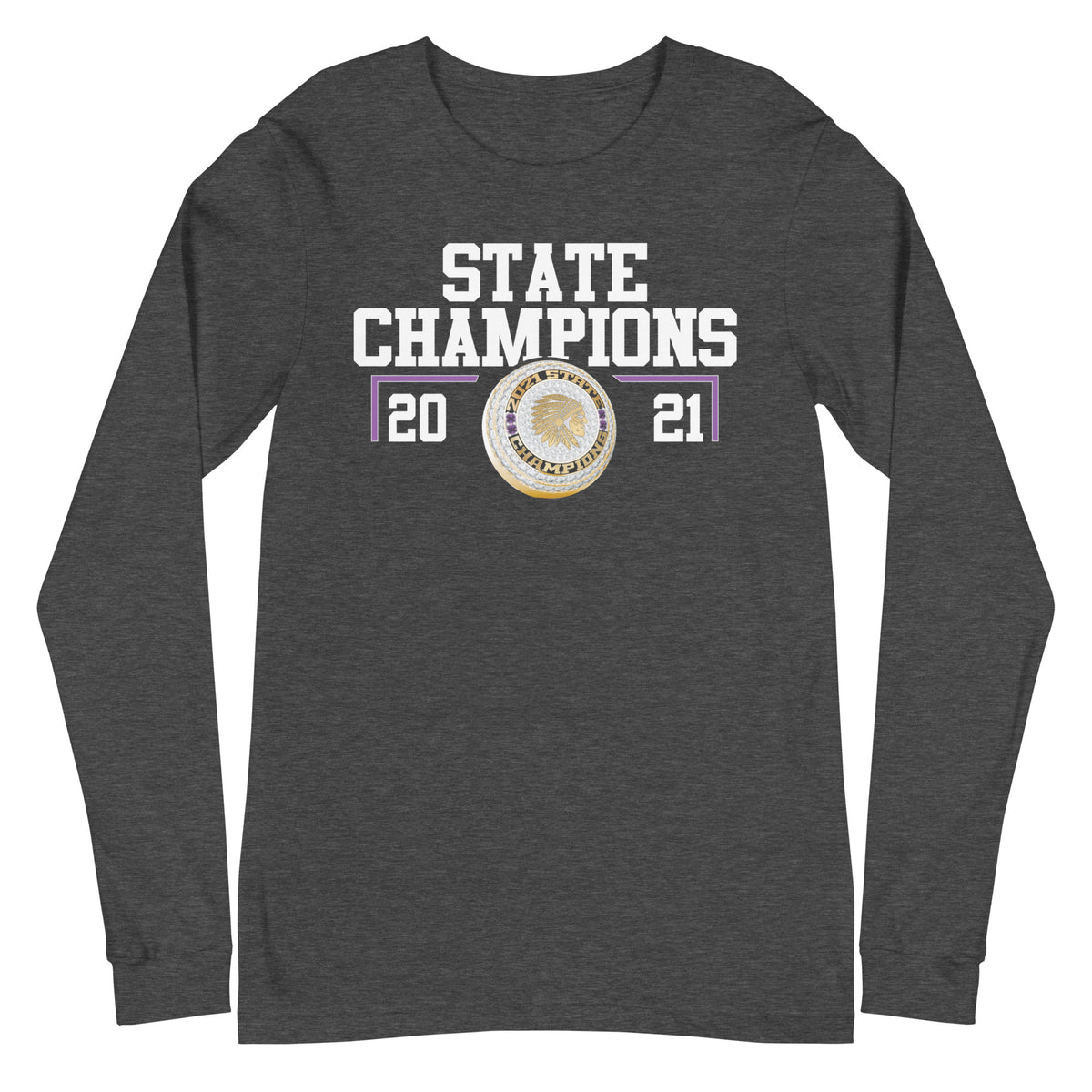 Amite High School Football 2021 State  Championship Style Ring Unisex Long Sleeve Tee