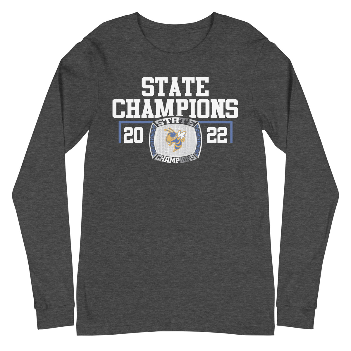 Milton High School Men’s Hockey 2022 State Championship Ring Unisex Long Sleeve Tee