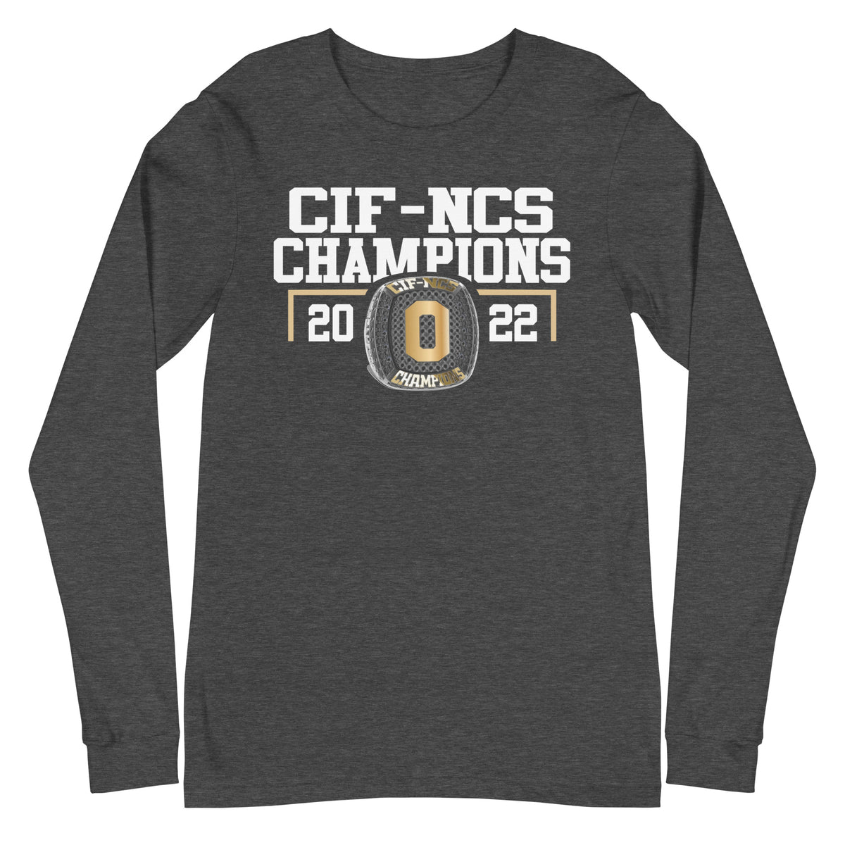 Bishop O'Dowd Men’s Volleyball 2022 CIF-NCS Championship Ring Unisex Long Sleeve Tee