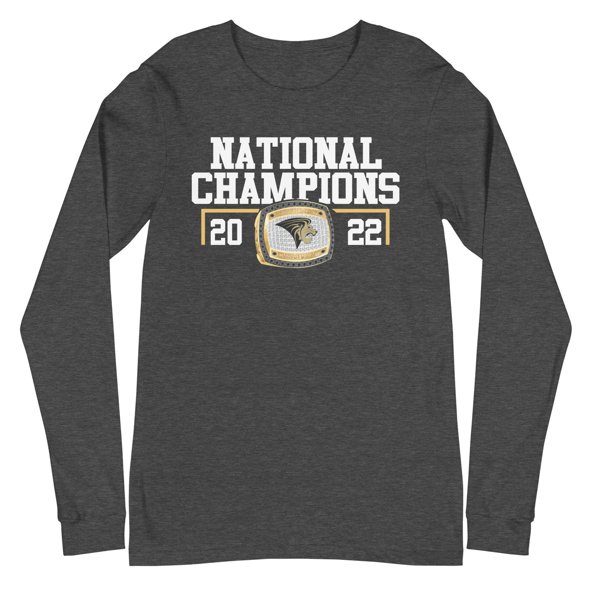 Lindenwood University Cheer 2022 National Championship Ring Unisex Long Sleeve Tee