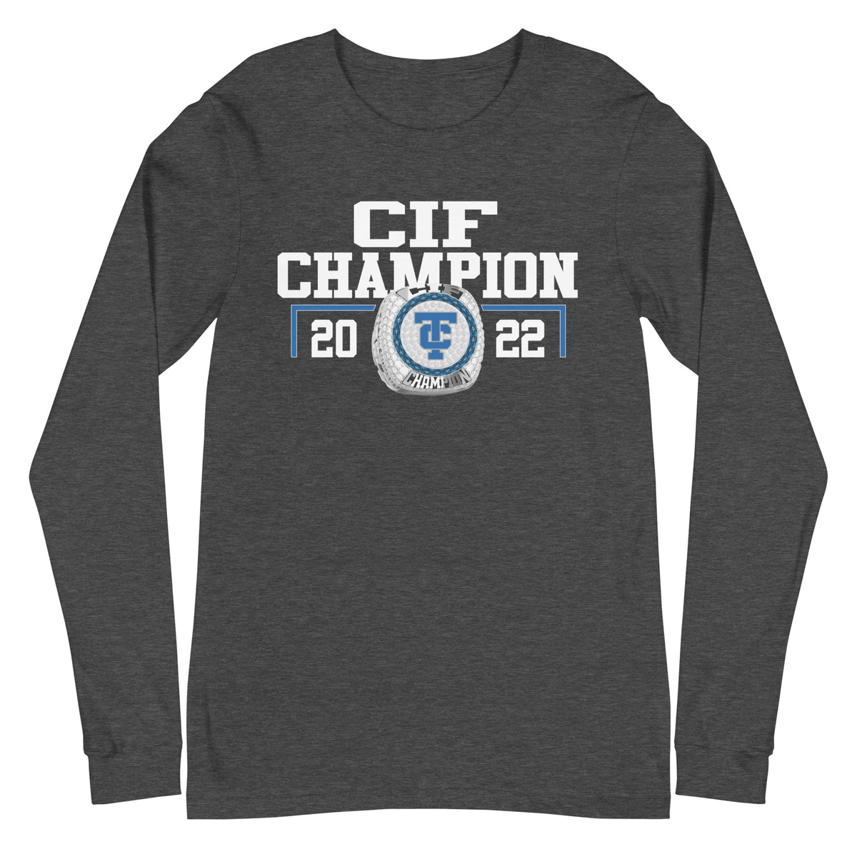Temescal Canyon High School Wrestling 2022 CIF Championship Ring Unisex Long Sleeve Tee