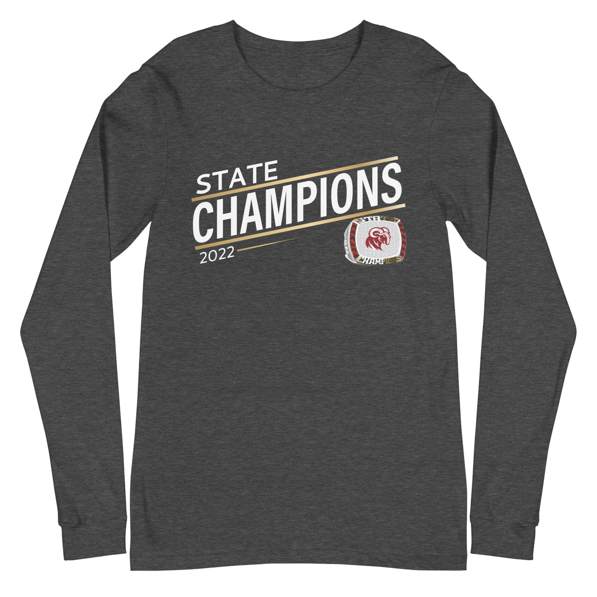 Merino High School 2022 State Championship Ring Goldline Unisex Long Sleeve Tee