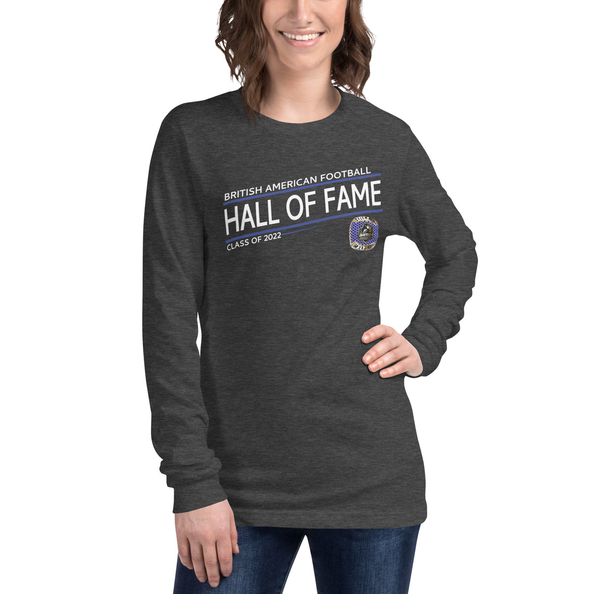 British American Football Hall of Fame Class of 2022 Championship Ring Unisex Long Sleeve Tee