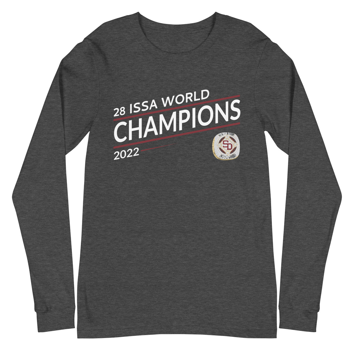 Simmons Day Baseball 2022 28 ISSA World Championship Ring Unisex Long Sleeve Tee