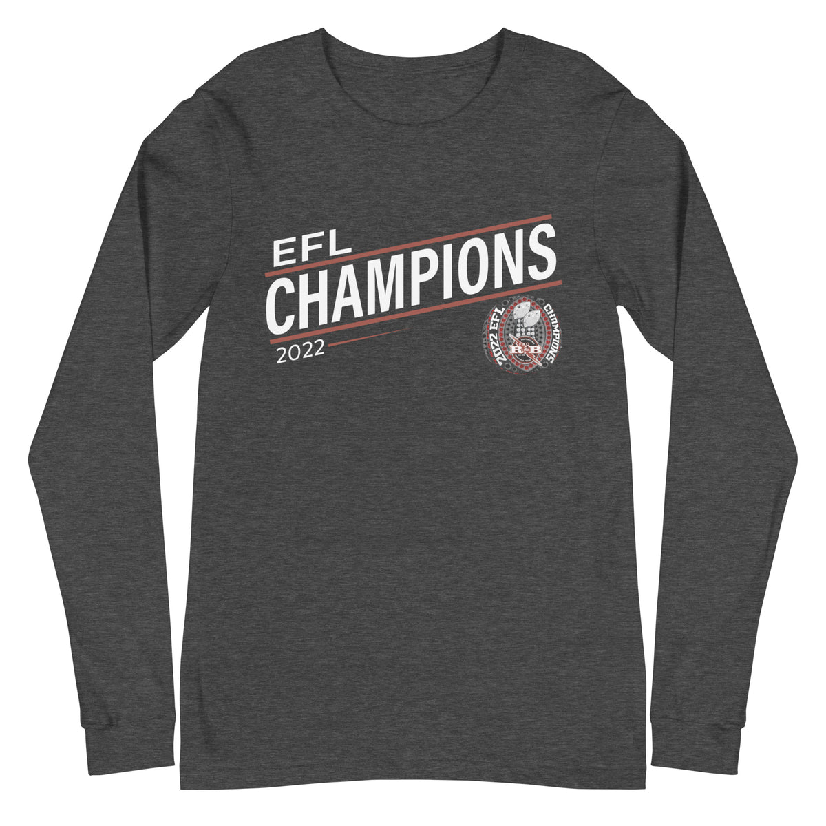 Watertown Red &amp; Black 2022 EFL Championship Ring Unisex Long Sleeve Tee