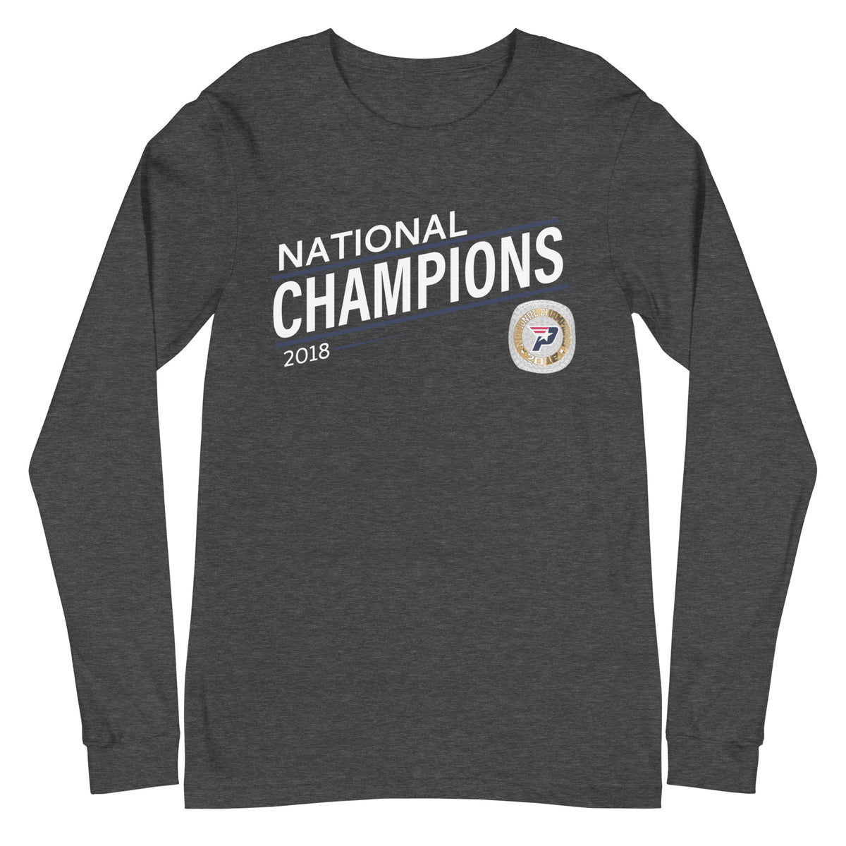 South Bay Patriots Blue Line 2018 National Championship Ring Unisex Long Sleeve Tee