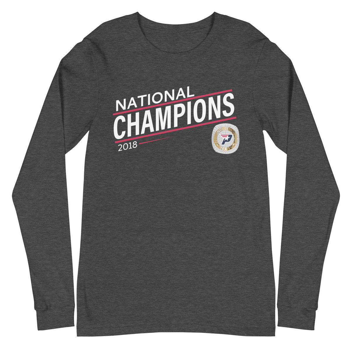 South Bay Patriots Red Line 2018 National Championship Ring  Unisex Long Sleeve Tee