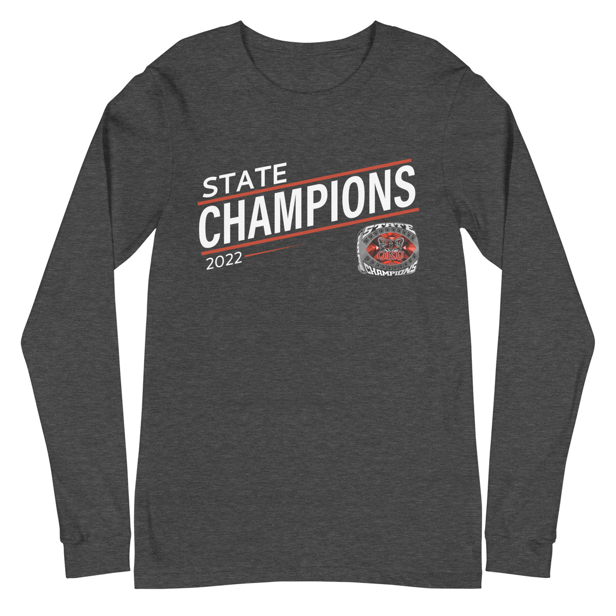 Oklahoma Union High School 2022 State Championship Ring  Unisex Long Sleeve Tee