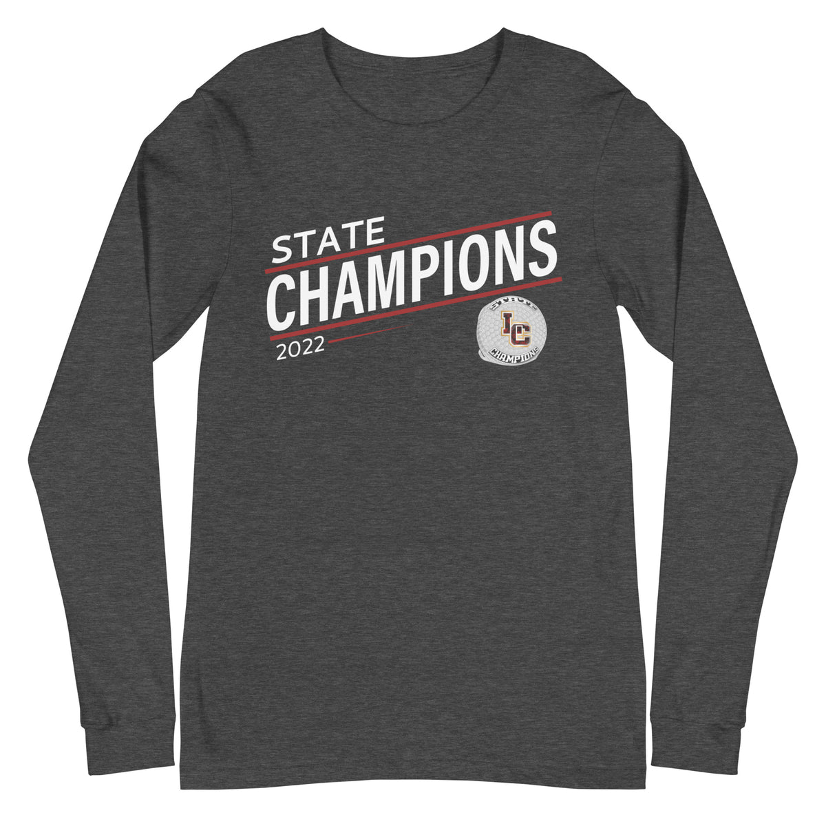 Lincoln Christian Coed Cross Country 2022 State Championship Ring Unisex Long Sleeve Tee