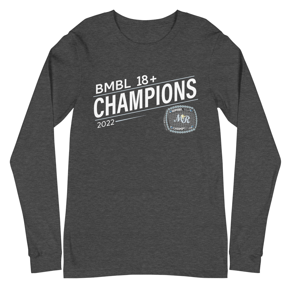 Mocka Rays Baseball 2022 BMBL 18+ Championship Ring Unisex Long Sleeve Tee