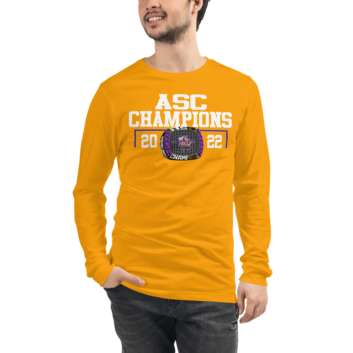 Hardin-Simmons University Men’s Tennis 2022 Blackcast  ASC Championship Ring Unisex Long Sleeve Tee