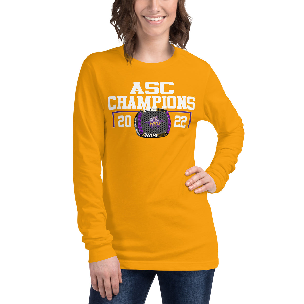 Hardin-Simmons University Men’s Tennis 2022 Blackcast  ASC Championship Ring Unisex Long Sleeve Tee