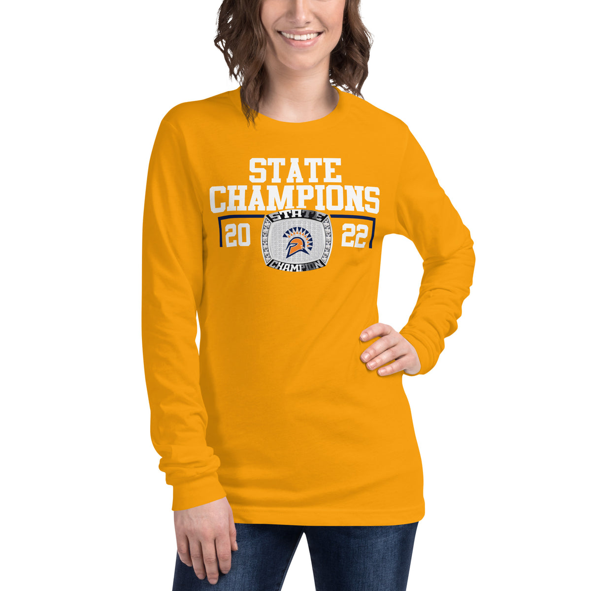 Seven Lakes High School 2022 Men’s Track and Field Championship Ring Unisex Long Sleeve Tee