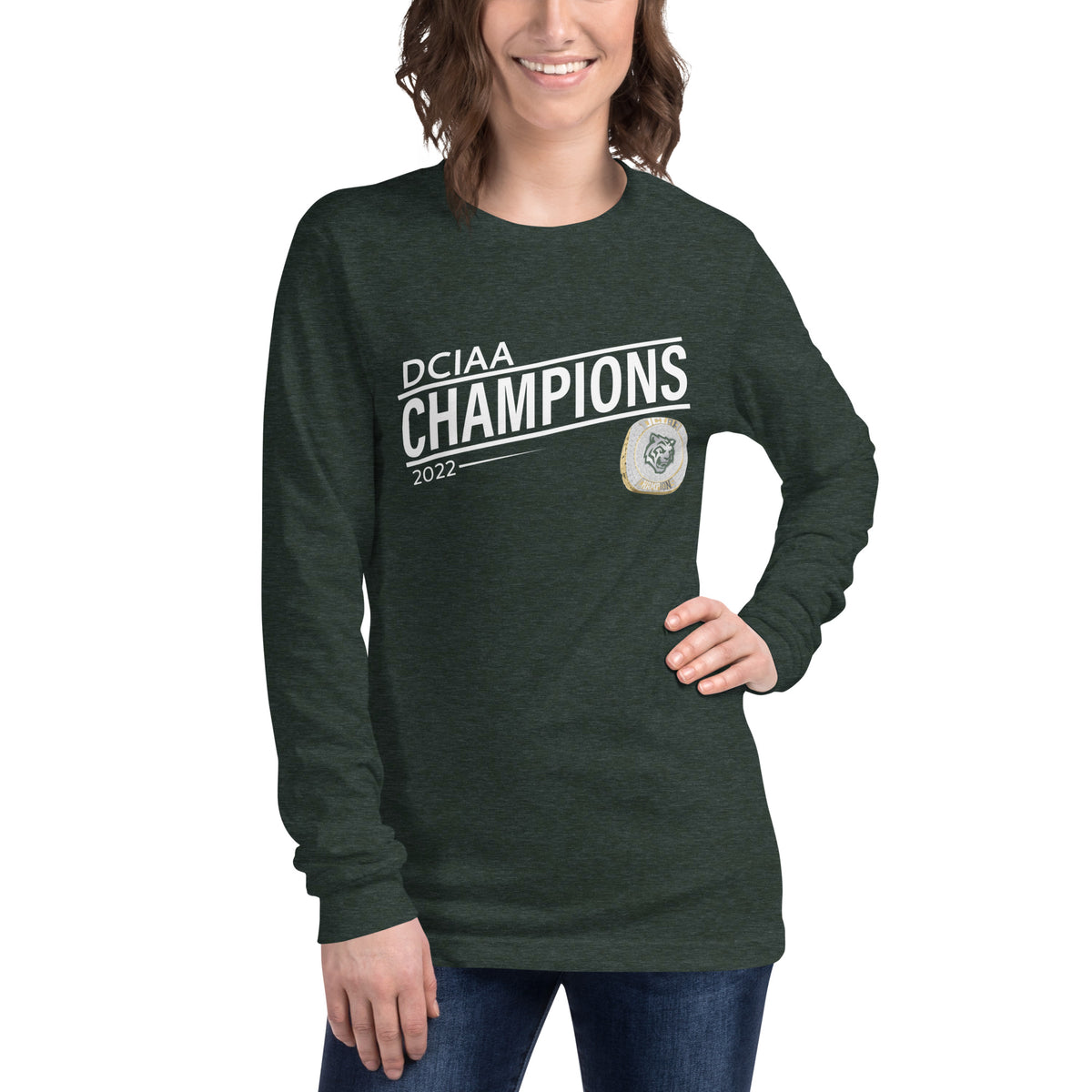 Jackson-Reed High School 2022 DCIAA Championship Ring Unisex Long Sleeve Tee