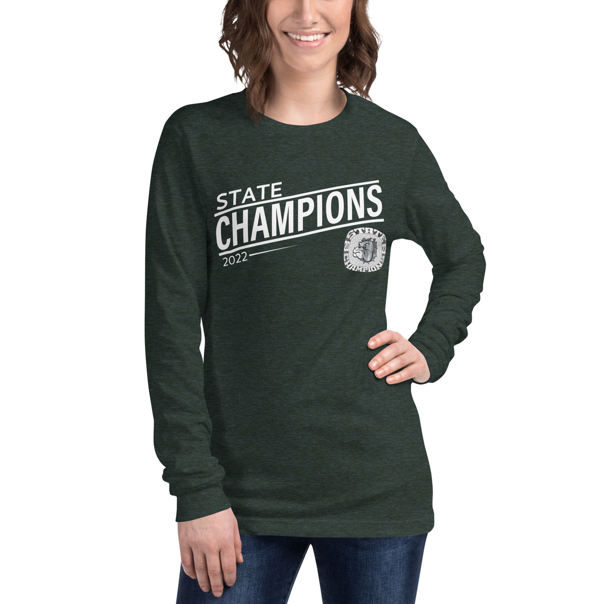 Melbourne High School Silver 2022 State Championship Ring  Unisex Long Sleeve Tee