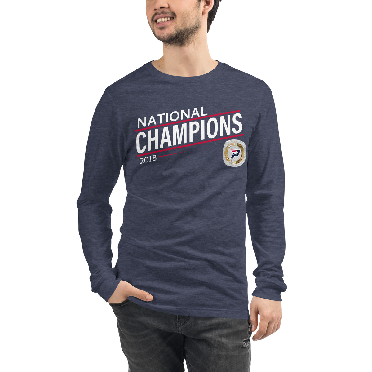 South Bay Patriots Red Line 2018 National Championship Ring  Unisex Long Sleeve Tee
