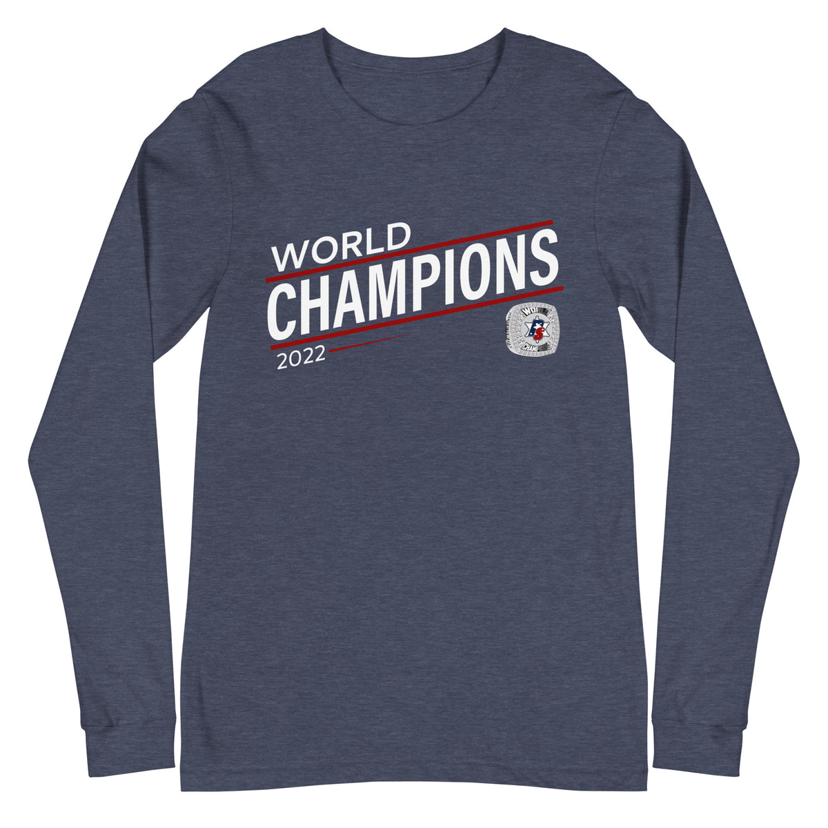 Police Softball Red Line 2022 World Championship Ring Unisex Long Sleeve Tee