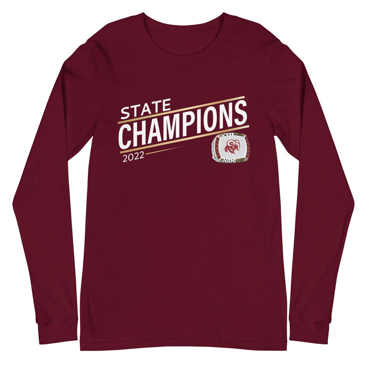 Merino High School 2022 State Championship Ring Goldline Unisex Long Sleeve Tee