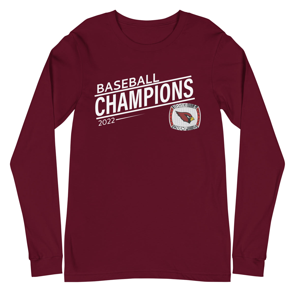 Fairmont Senior High School 2022 Baseball Championship Ring Unisex Long Sleeve Tee
