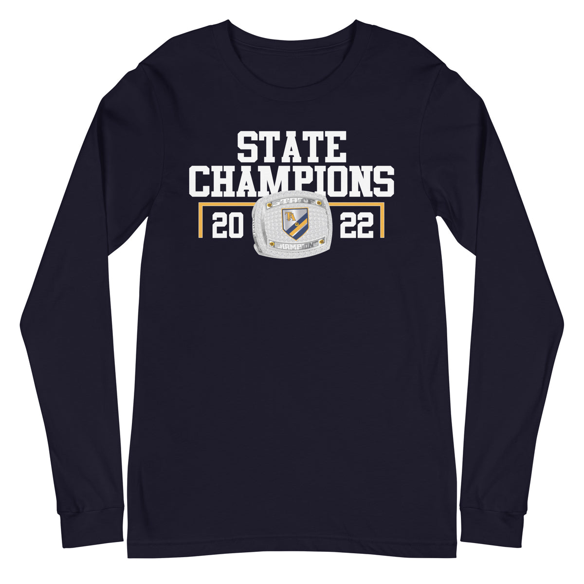 Tuscaloosa Academy Men’s Soccer 2022 State Championship Ring Unisex Long Sleeve Tee