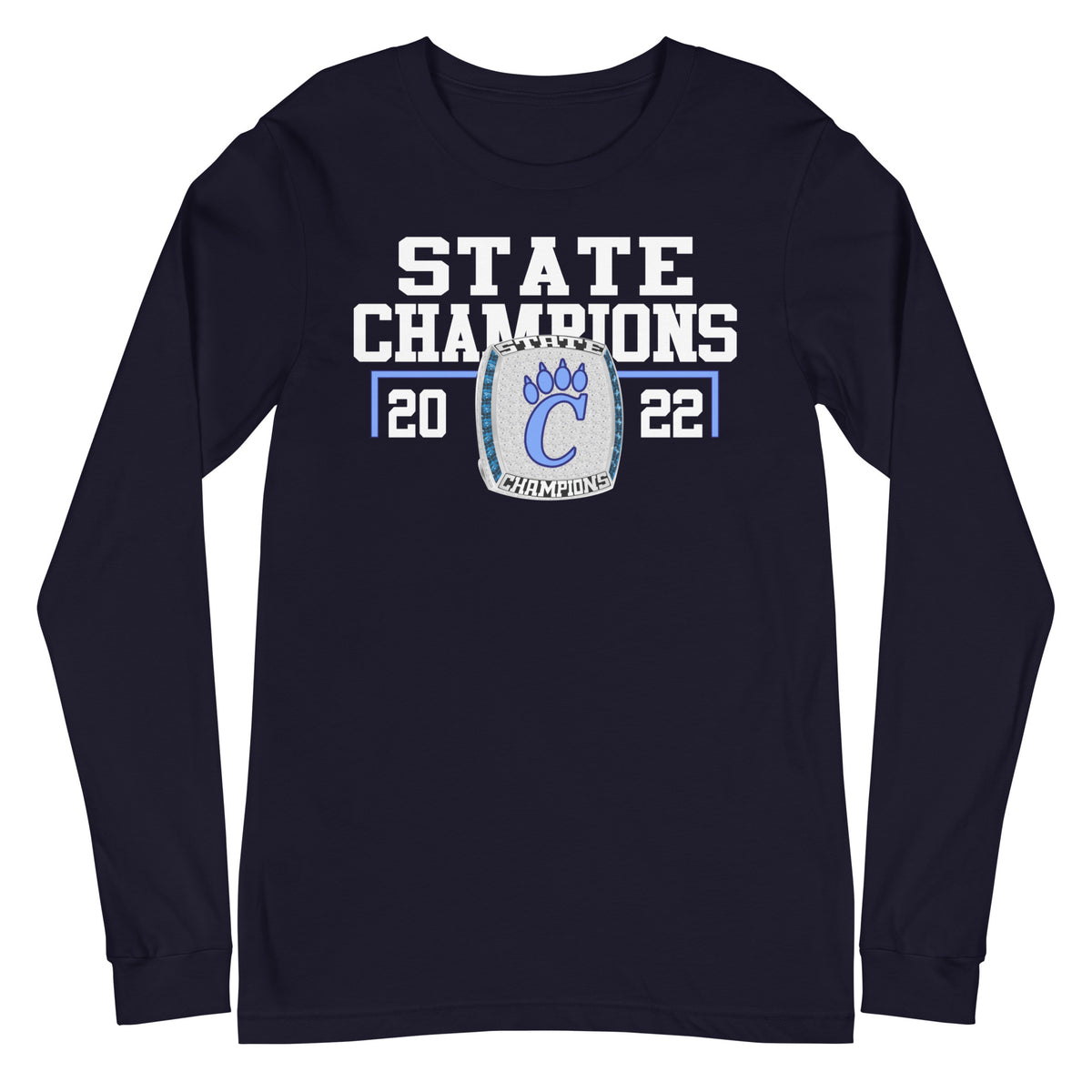 Chesapeake High School 2022 State Championship Style Ring Unisex Long Sleeve Tee